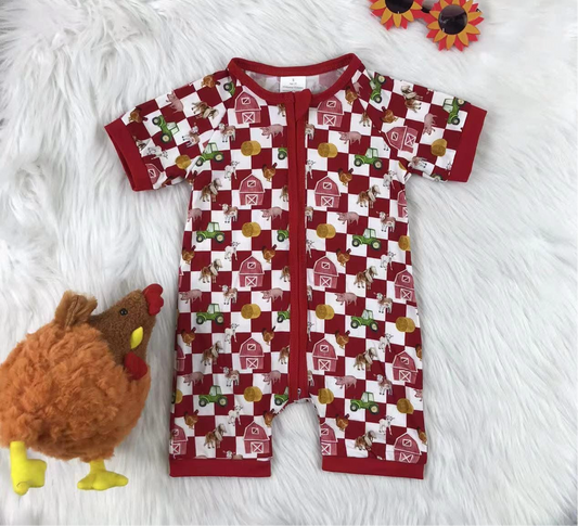 Checkered Farm Bamboo Shorties