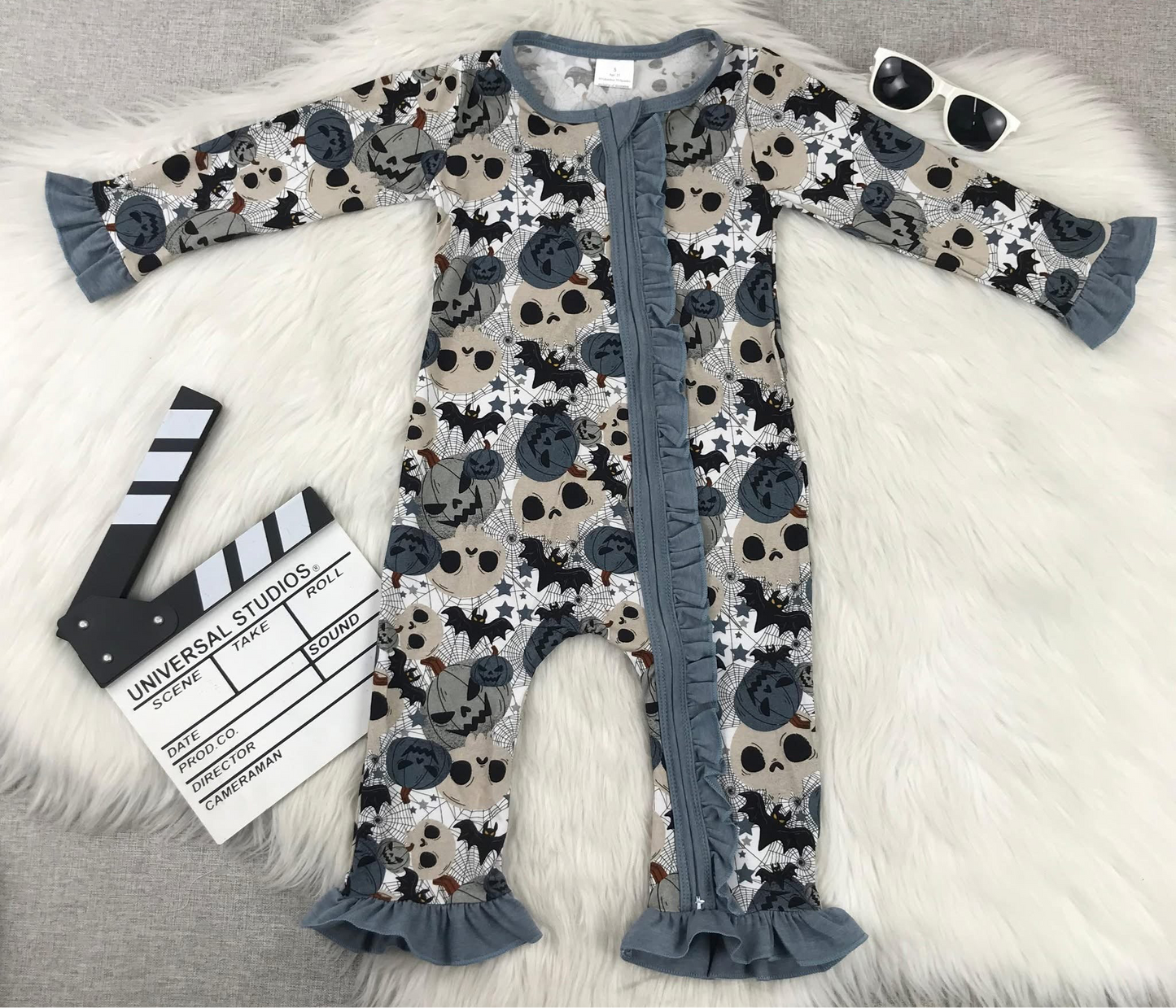 Pumpkin Ruffle Bamboo Onesie