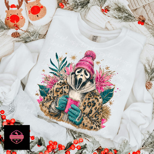 Cozy Scream Face Tee & Sweatshirt