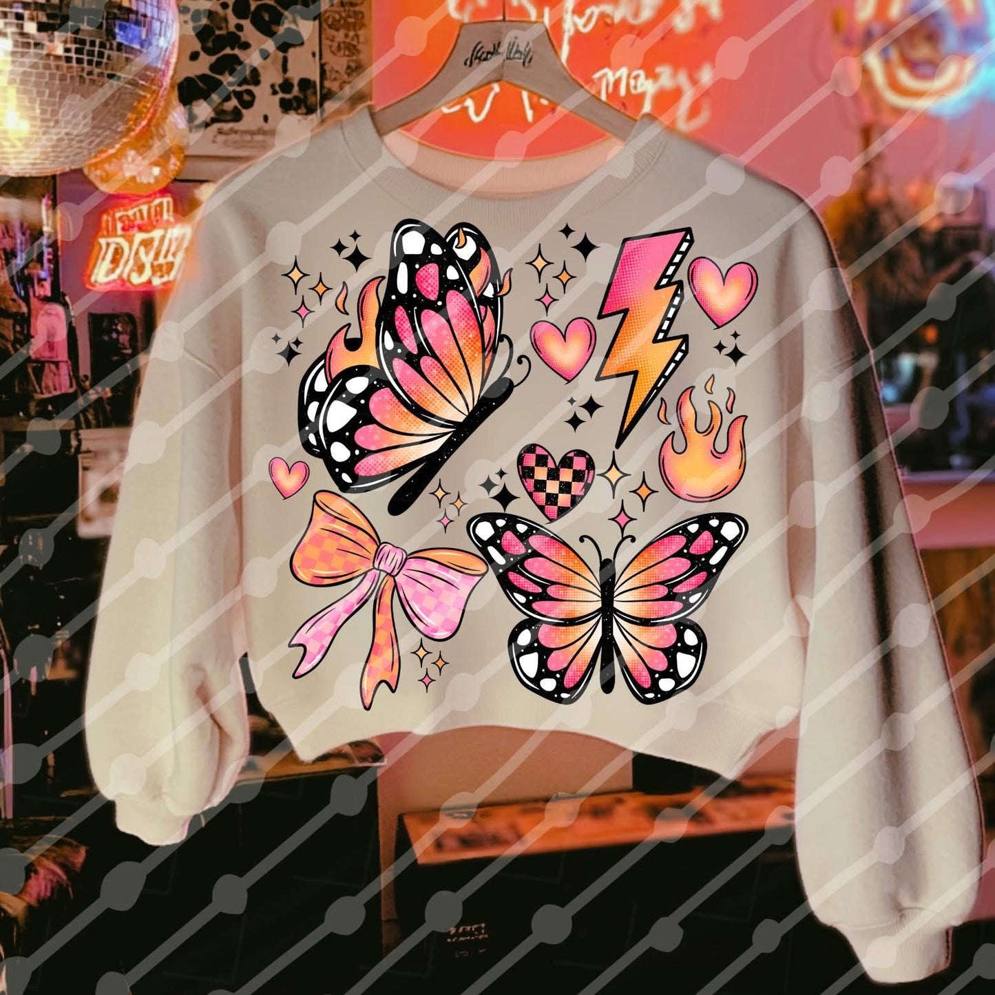 Neon Butterfly Tee
