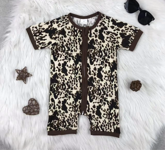 Brown Cowhide Bamboo Shorties