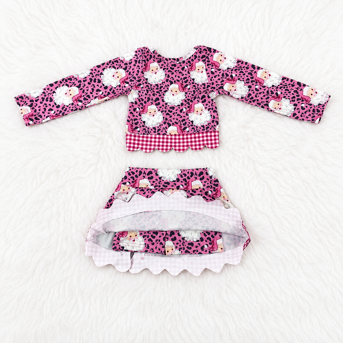 Pink Santa Skirt Set
