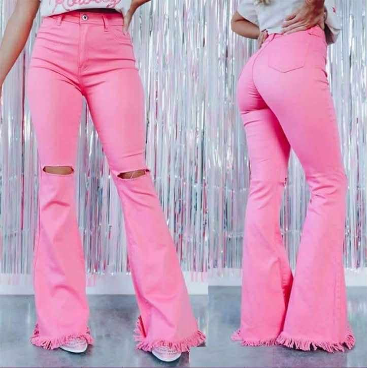 Pink Flare Jeans