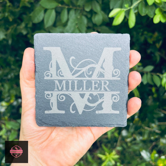 Engraved Square Slate Coasters