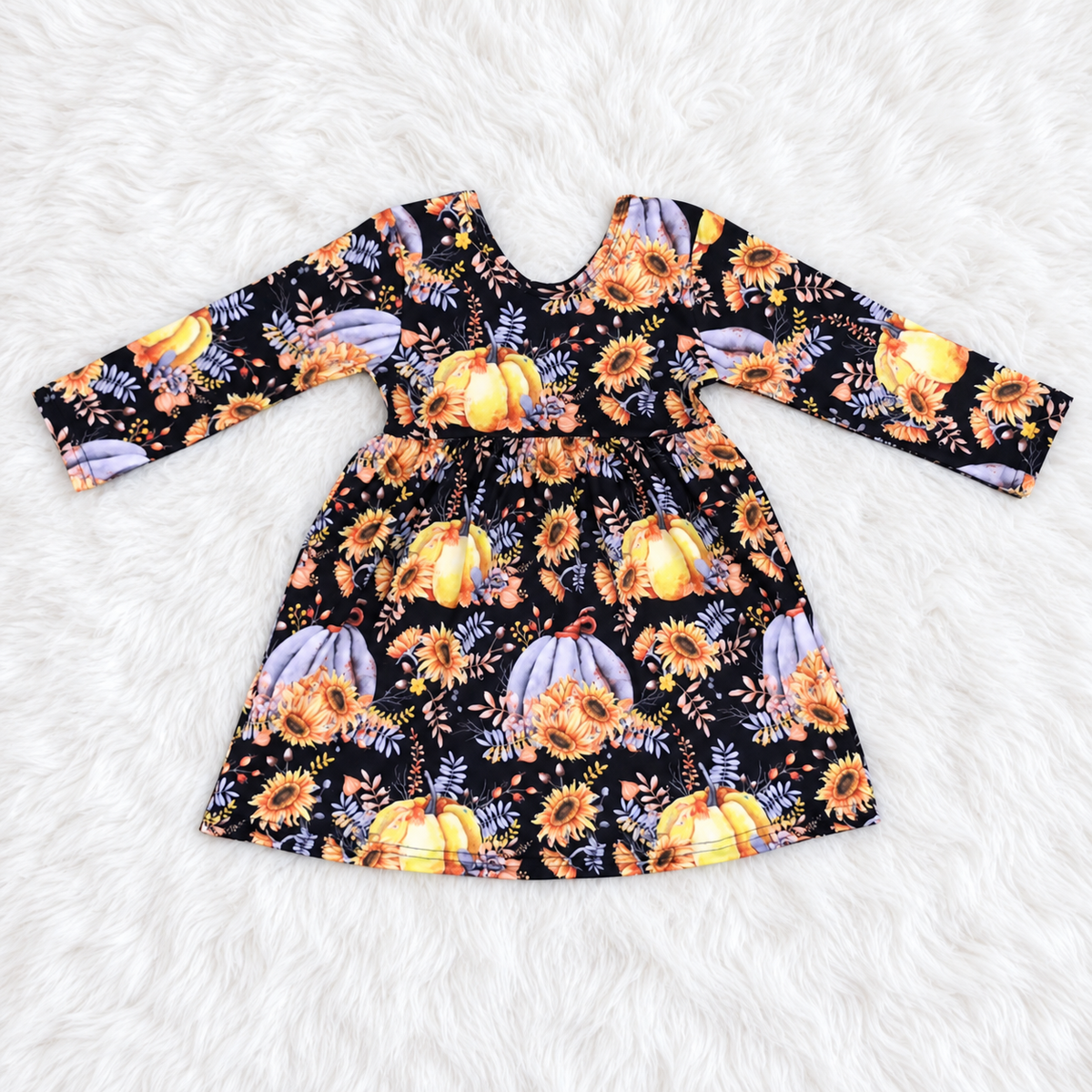 Pumpkin Long Sleeve Dress