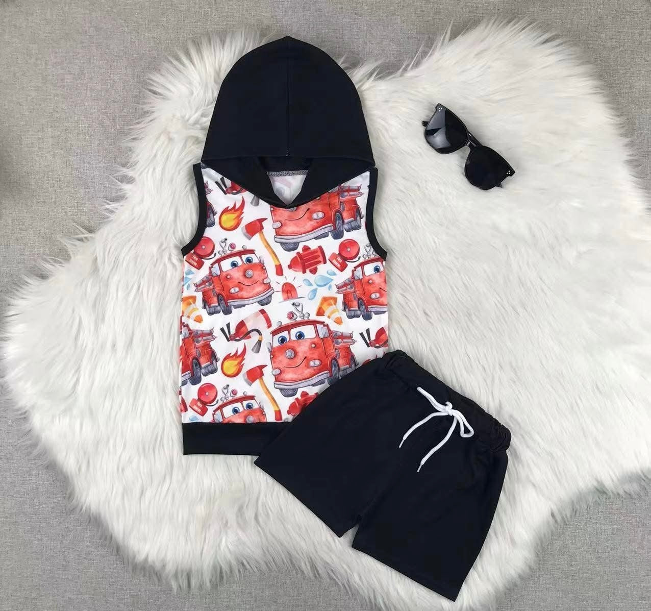 Fire truck Short Set