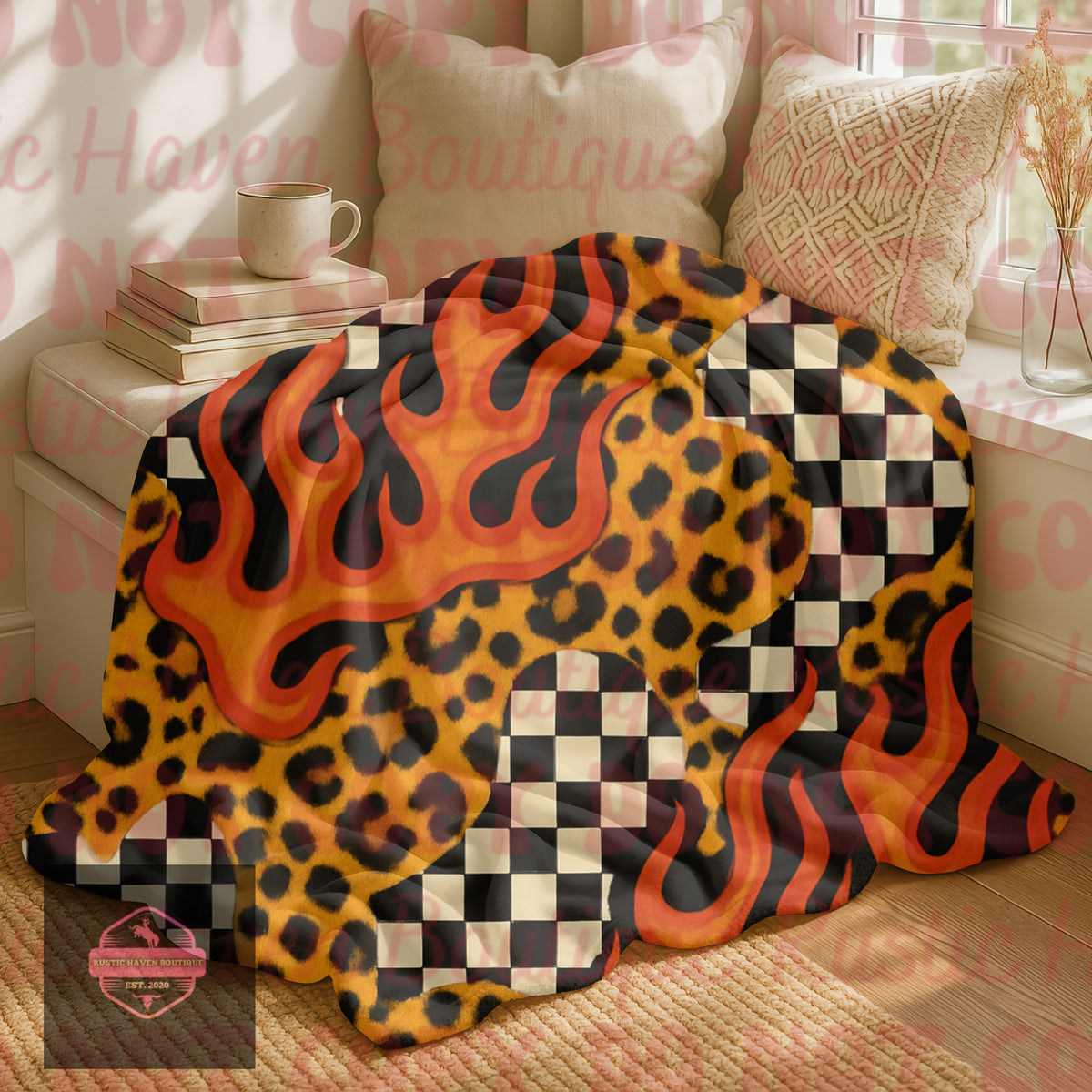 Animal Print & Flame Blanket