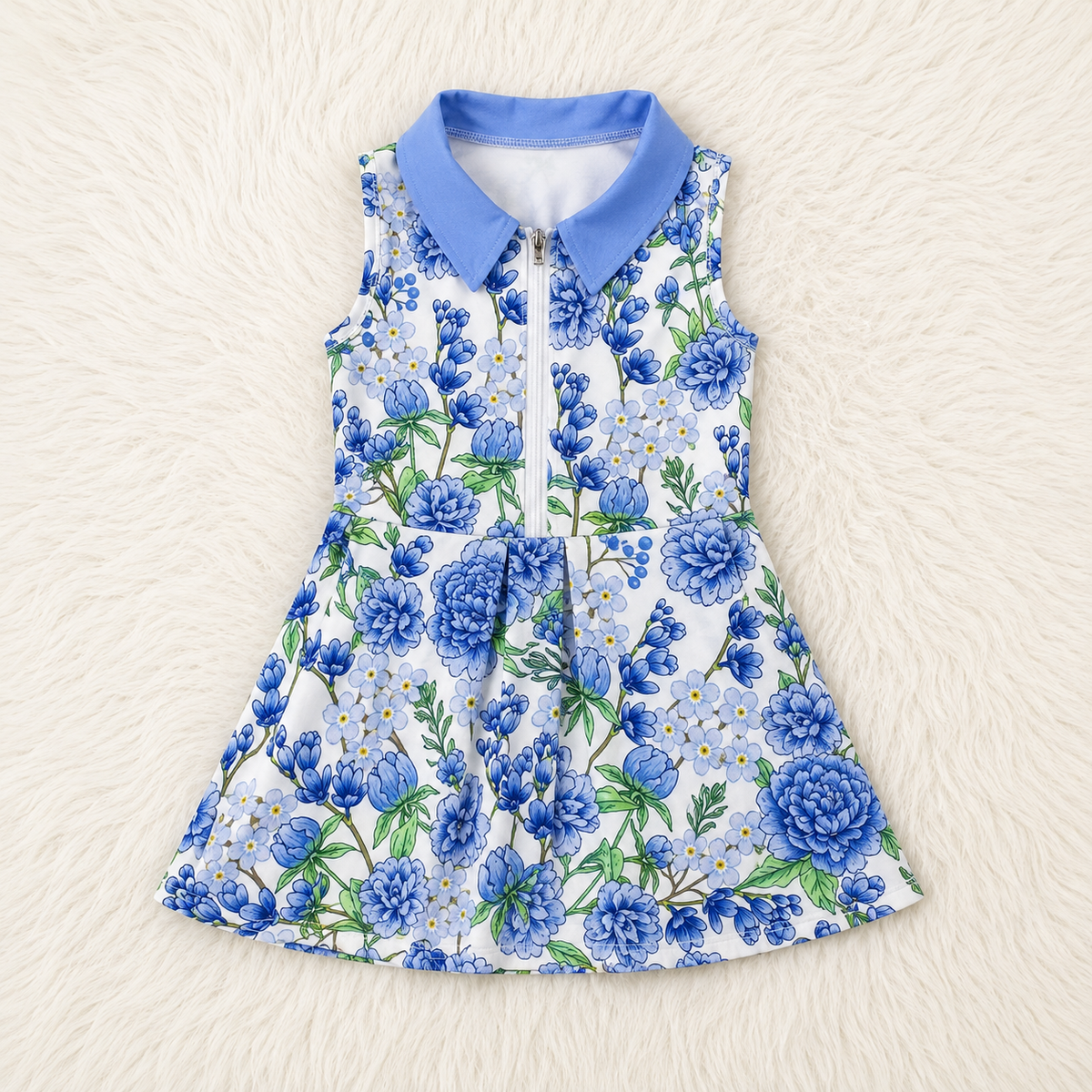 Blue Peonies Yoga Dress