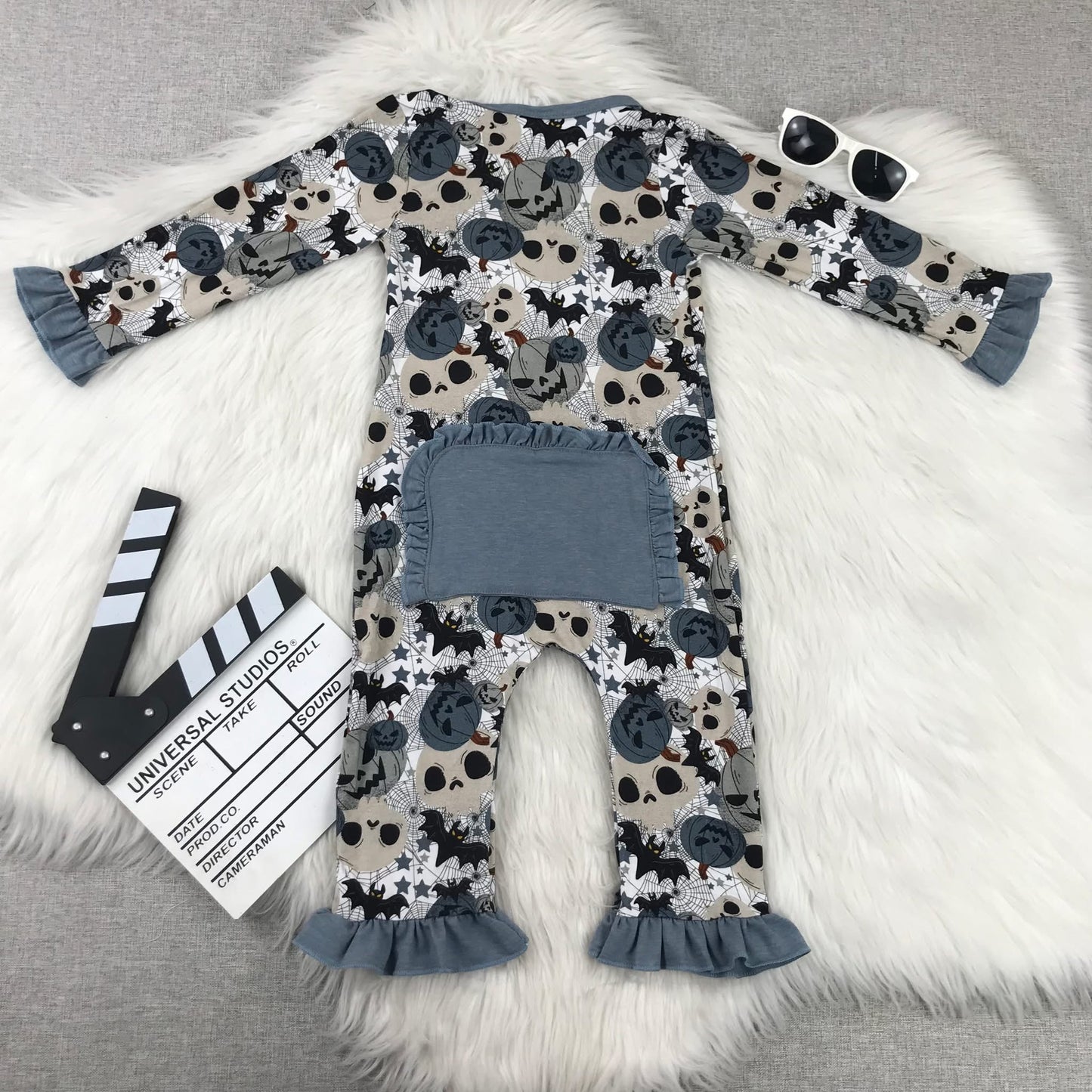 Pumpkin Ruffle Bamboo Onesie