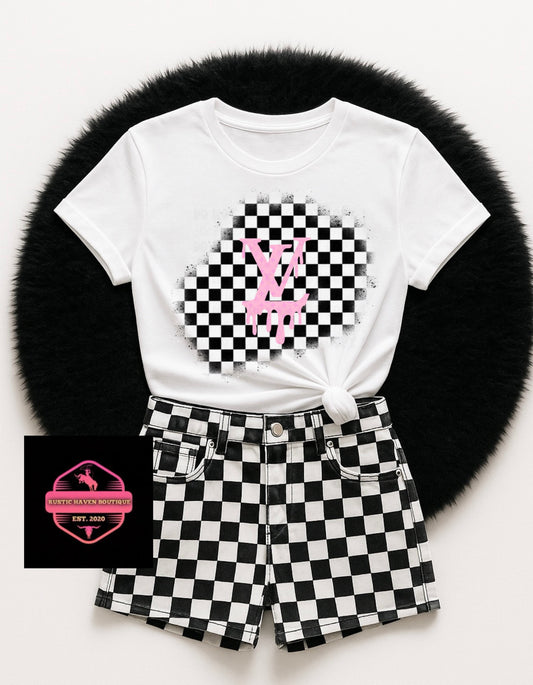 Checkered Boujee Tee