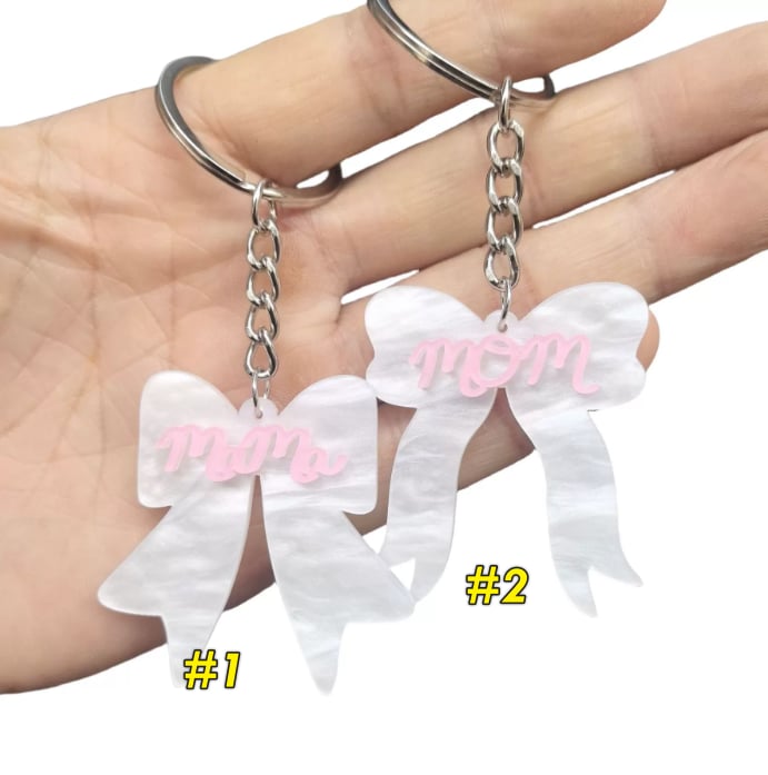 Bow Mom Keychains