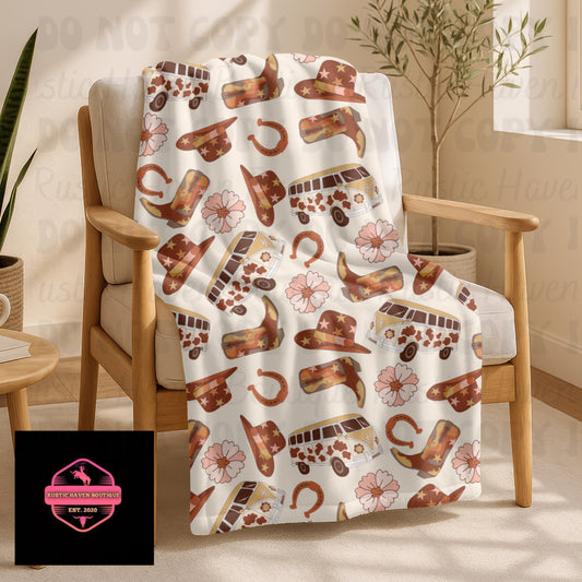 Hippie CowGirl Blanket