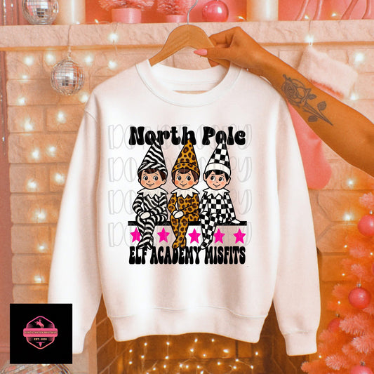 North Pole - Elf Academy Misfits Tee & Sweatshirt