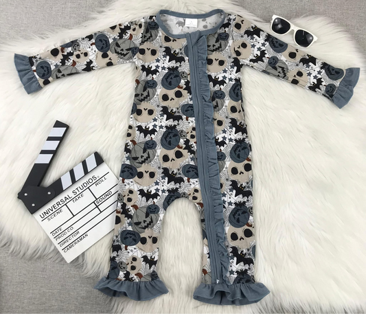 Pumpkin Ruffle Bamboo Onesie
