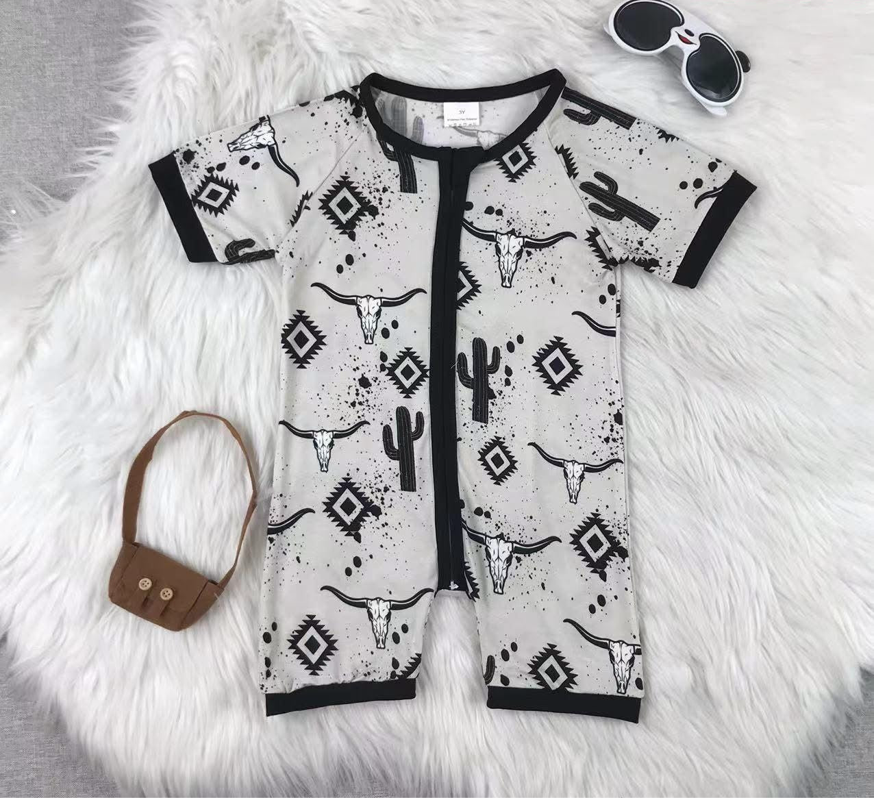 Western Skull Bamboo Shorties