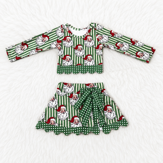 Green Santa Skirt Set