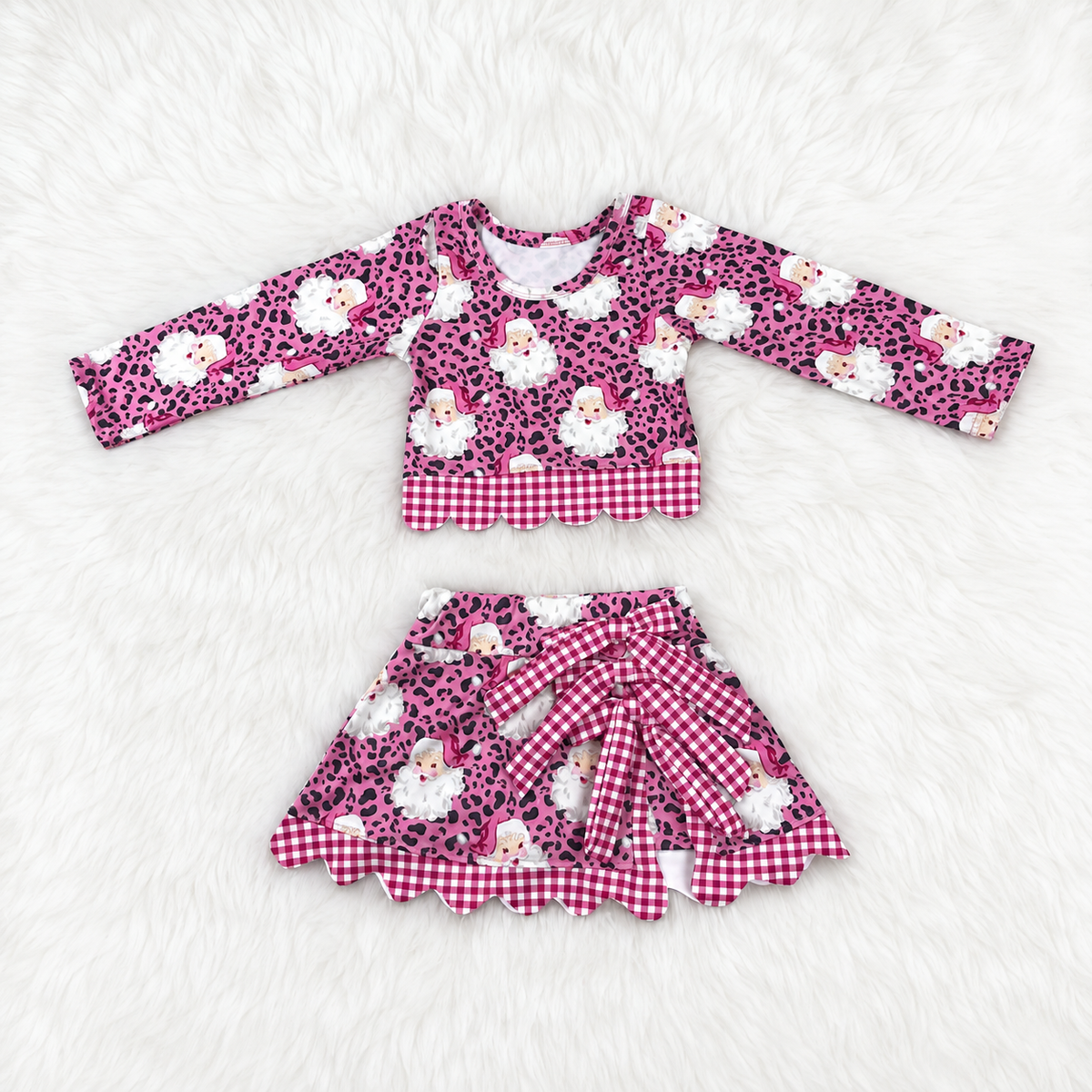 Pink Santa Skirt Set
