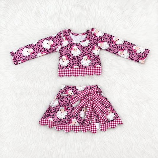 Pink Santa Skirt Set