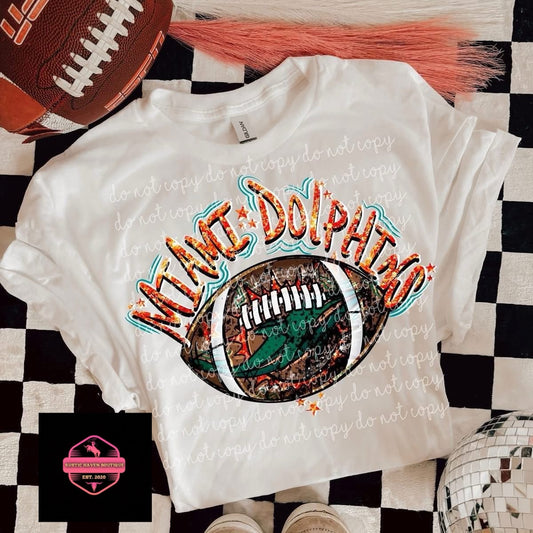 Aqua & Orange Football Fan Shirt | Miami Tailgate Tee