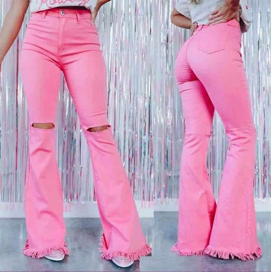Pink Flare Jeans