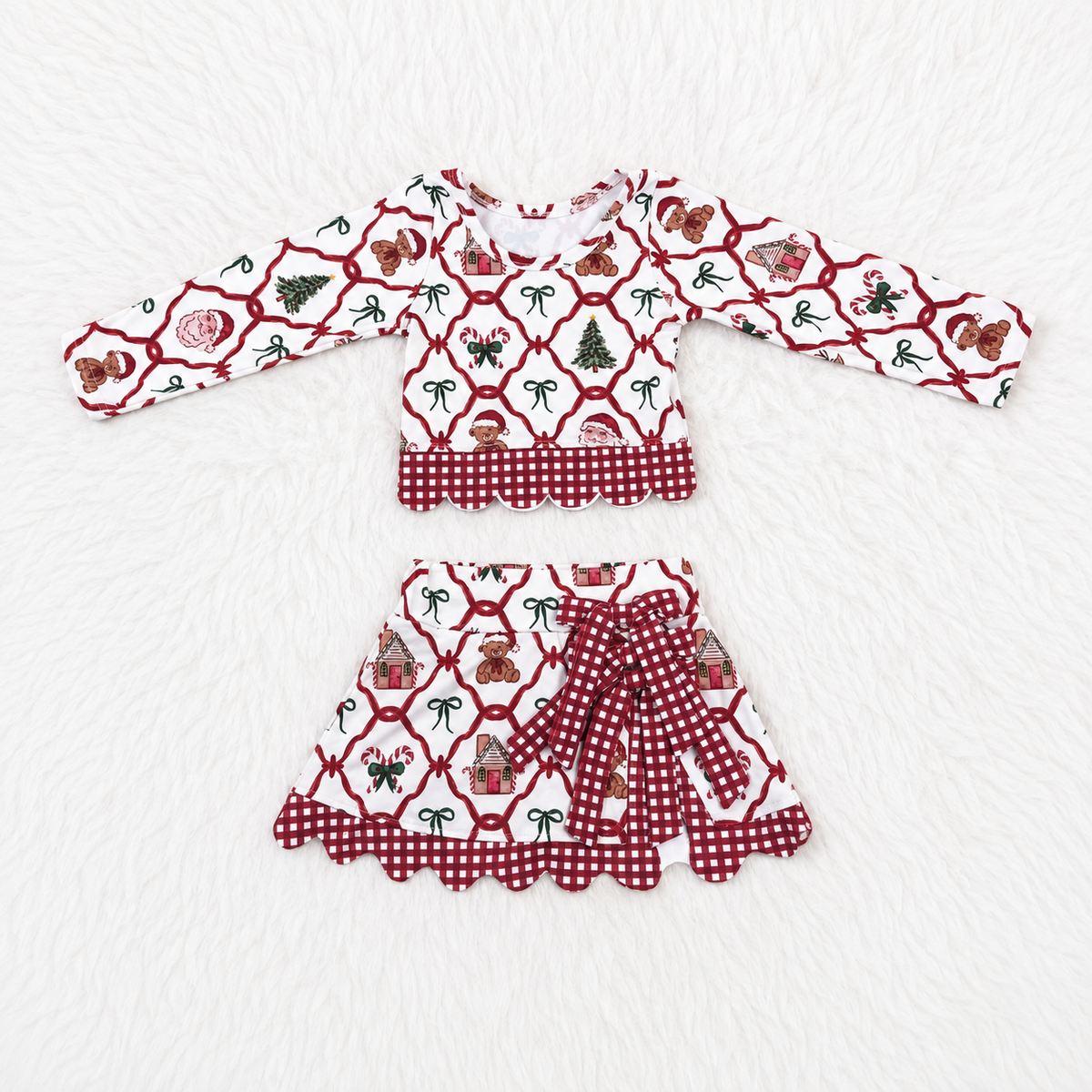 Vintage Christmas Skirt Set