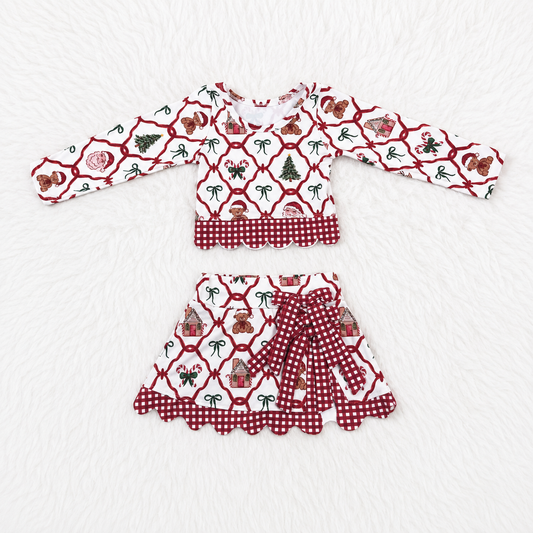 Vintage Christmas Skirt Set