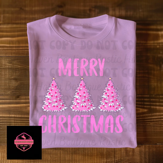 Pink Christmas Tee & Sweatshirt