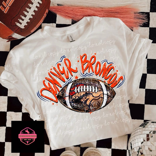 Orange & Blue Football Fan T-Shirt | Denver Game Day Tee