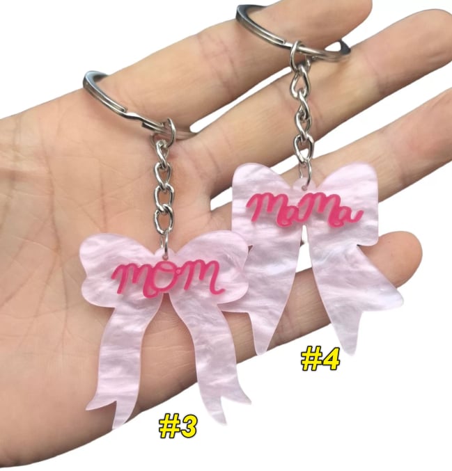 Bow Mom Keychains