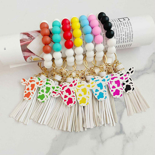Cow Print Keychain Wristlet
