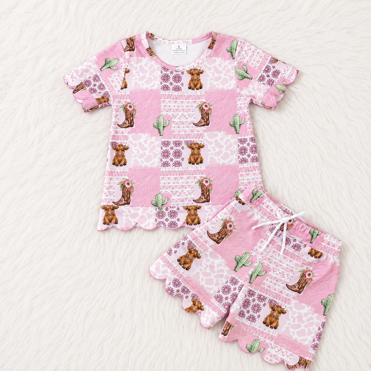 Pink Western Short Set