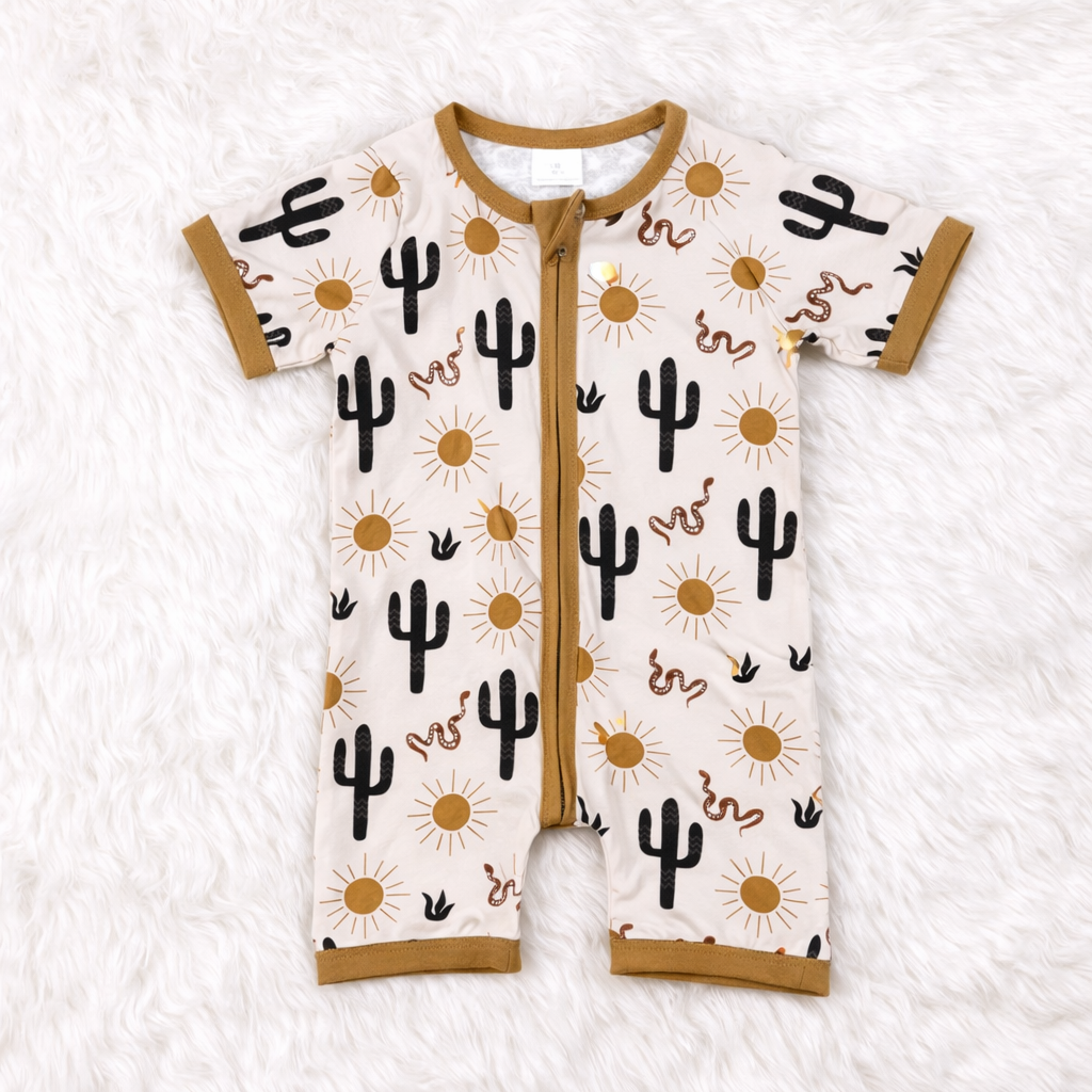 Golden Hour Cactus Bamboo Romper