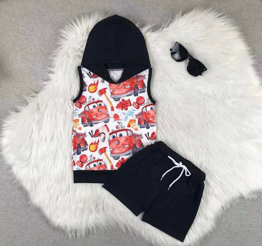 Fire truck Short Set