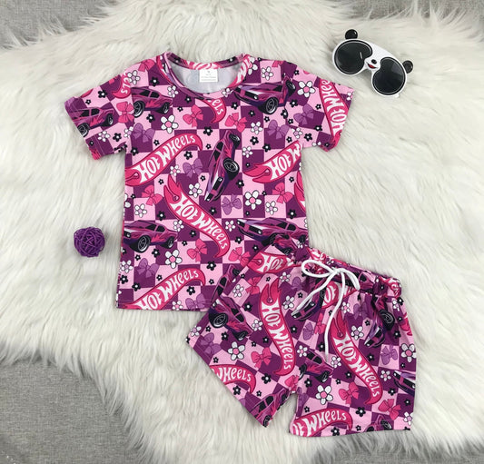 Girls Hot Wheel Short Set