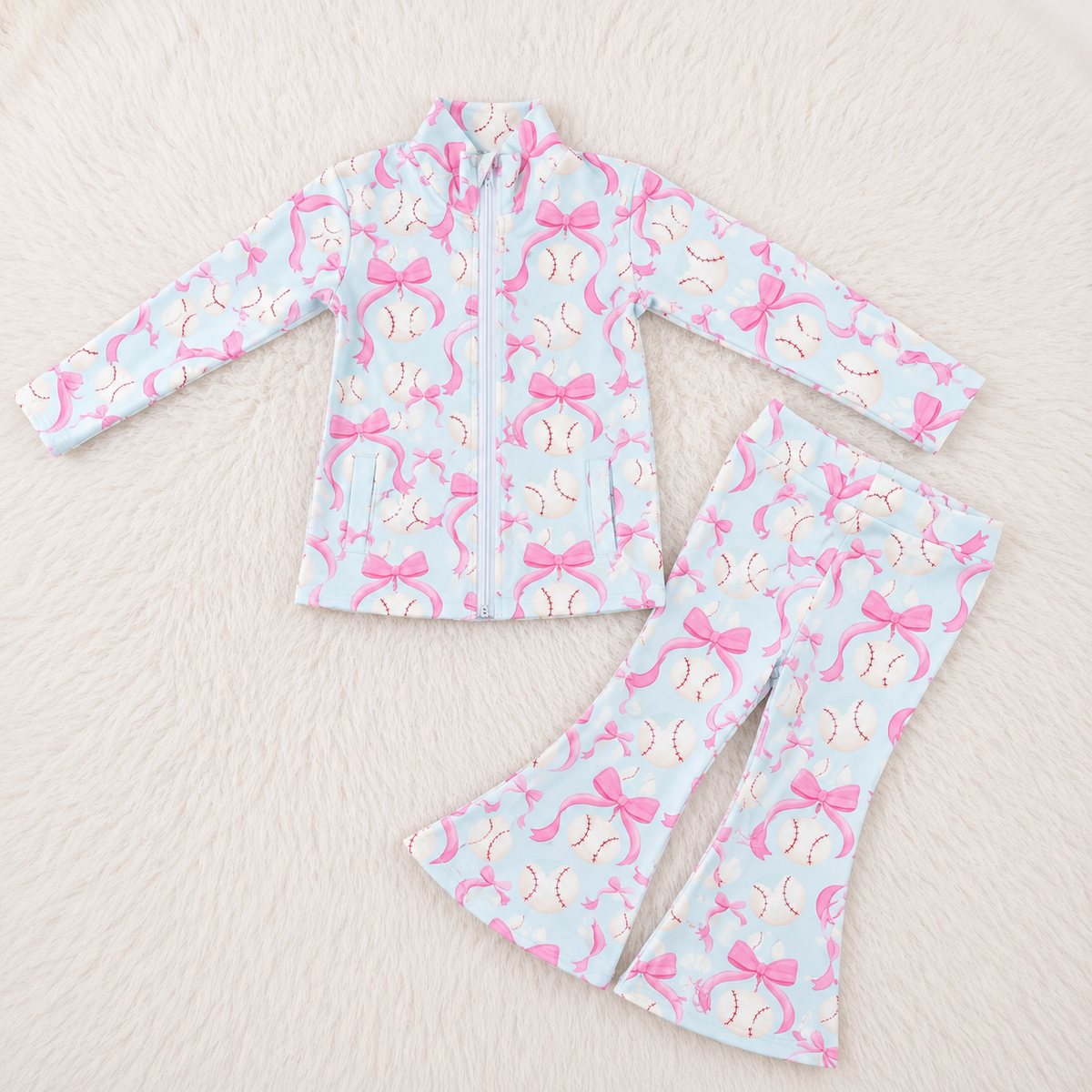 Baseballs & Bows Yoga Set