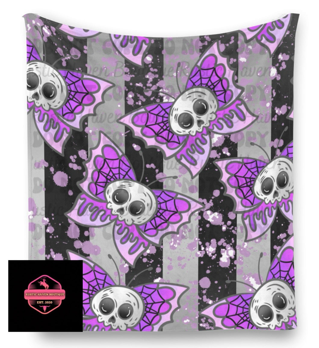 Skull Butterfly Blanket