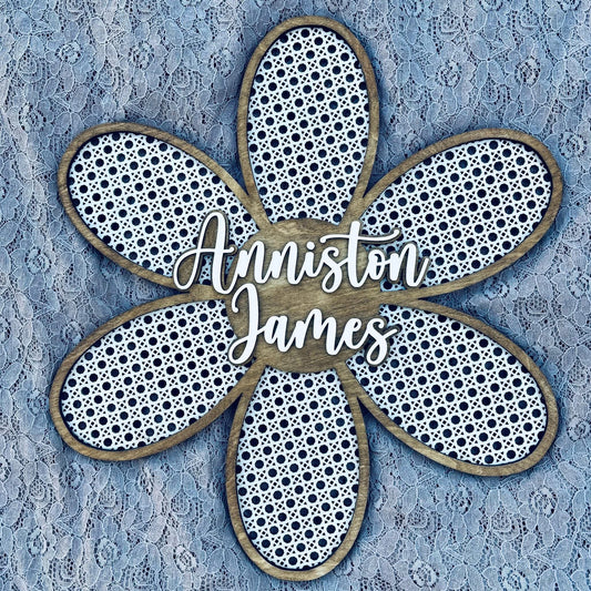 Personalized Rattan Inspired Daisy