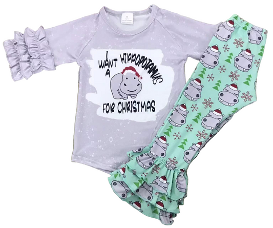 Hippopotamus Christmas Set