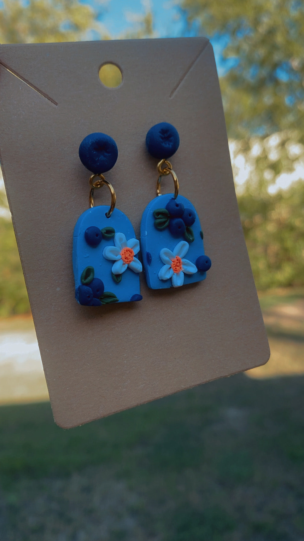 Clay Blueberry Earrings